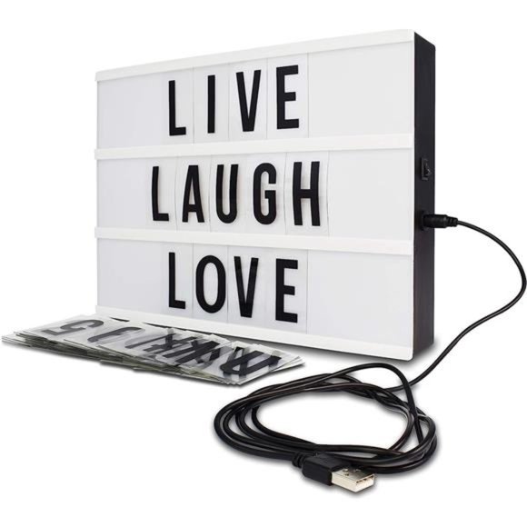 Cinema Style 10-LED Home Decor Large Light Box with 109 Letters and Characters - Picture 1 of 7